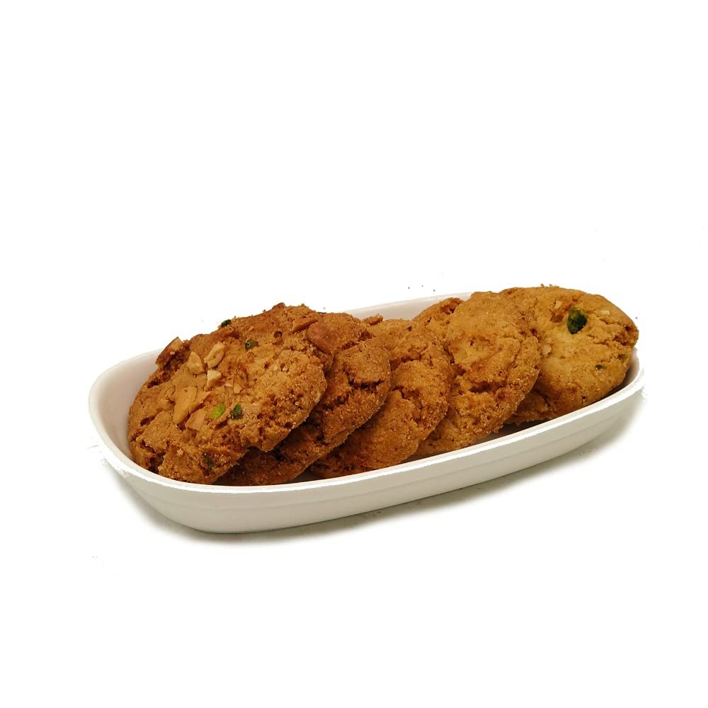 Biskutwala Old Delhi's Special Eggless Jumbo Nutty Buddy Almond Cashew Pista Biscuits (250 Grams)