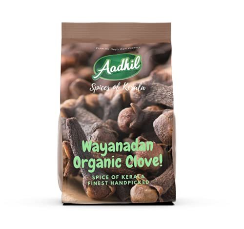 Aadhil Spice of Kerala Wayanadan Organic Clove Grampu/Laung Sabut (Finest Handpicked Quality)- 200 g