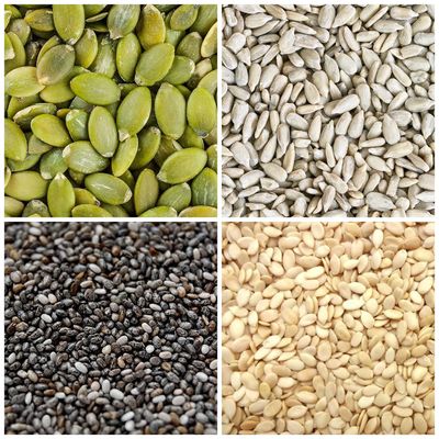 Organic Grocery Raw Seeds Mix for Eating - 1kg - Chia, Sunflower, Pumpkin & Watermelon (250g*4 Pack) (Super Saver Combo) Fresh and Healthy For Raksha Bandhan Festival Celebration | Raksha Bandhan Gift Pack For Family, Friends, Corporate Office Gifts 