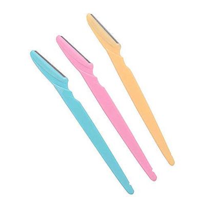 KHUSHI Stainless Steel Eyebrow, Neck, Face, Upper Lips as well as Unnecessary Hairs Elsewhere Shaping Trimmer Shaper Shaver Razor Tool (Pack of 3)