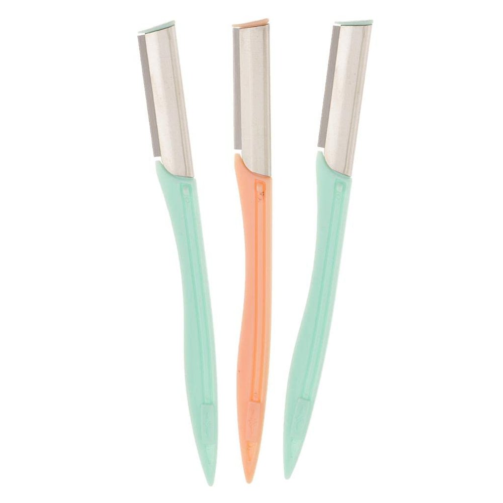 LOSA Lot 3 Women Face & Eyebrow Hair Removal Safety Razor Brow Trimmer Shaper Shaver Beauty Tools Set Kit Stainless Steel Blade