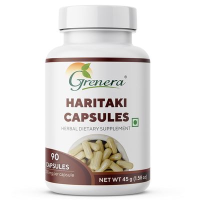 Grenera Haritaki Powder 90 Vegetarian Capsules Made With Seedless Harad Powder