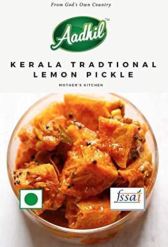 Aadhil Kerala Traditional Lemon Pickle - Nadan Kerala Picke - Nimbu ka Achar - Naranga Achar 500g
