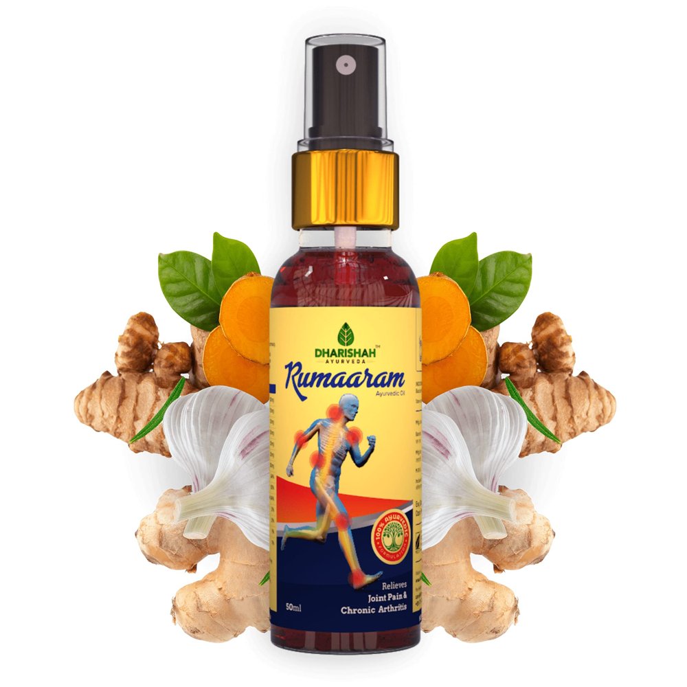Dharishah Ayurveda Rumaaram Pain Relief Massage Oil, 50ml (Pack of 1)