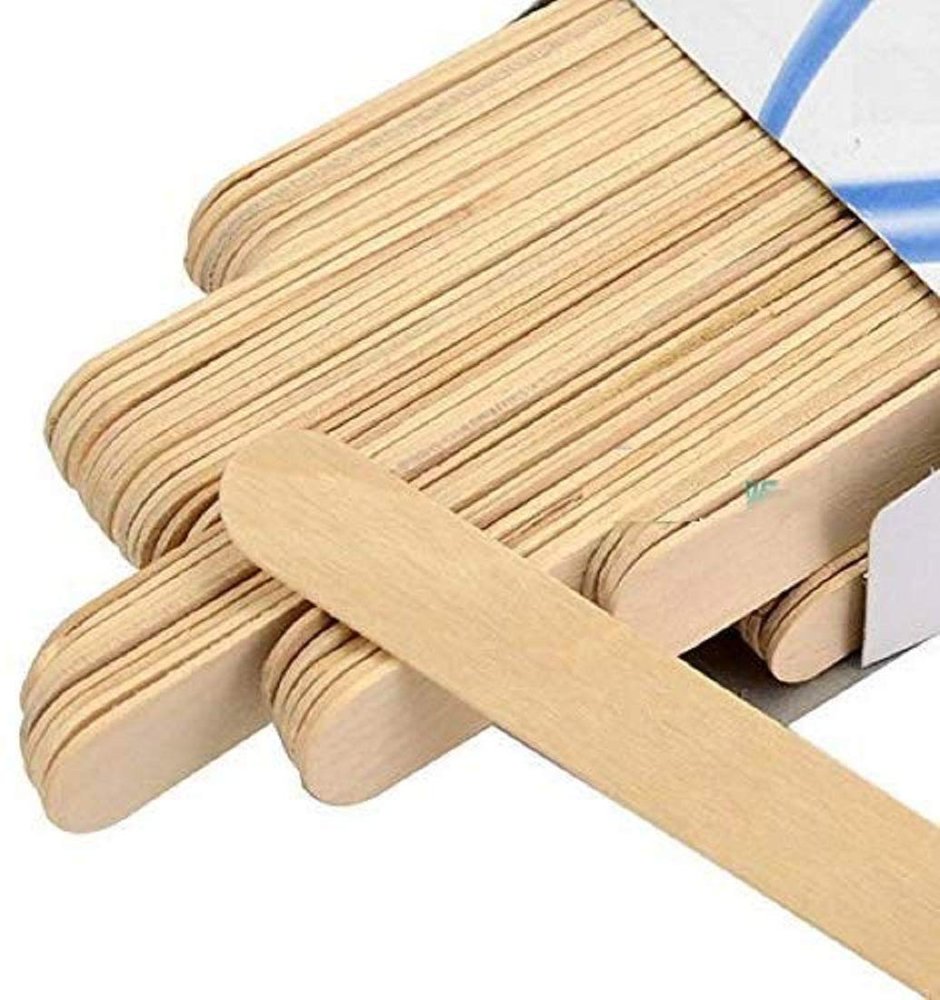 AVNISH Disposable Professional Wax Knife Spatulas Wax Wooden Applicators Wooden Ice Cream Sticks for School Projects (100)