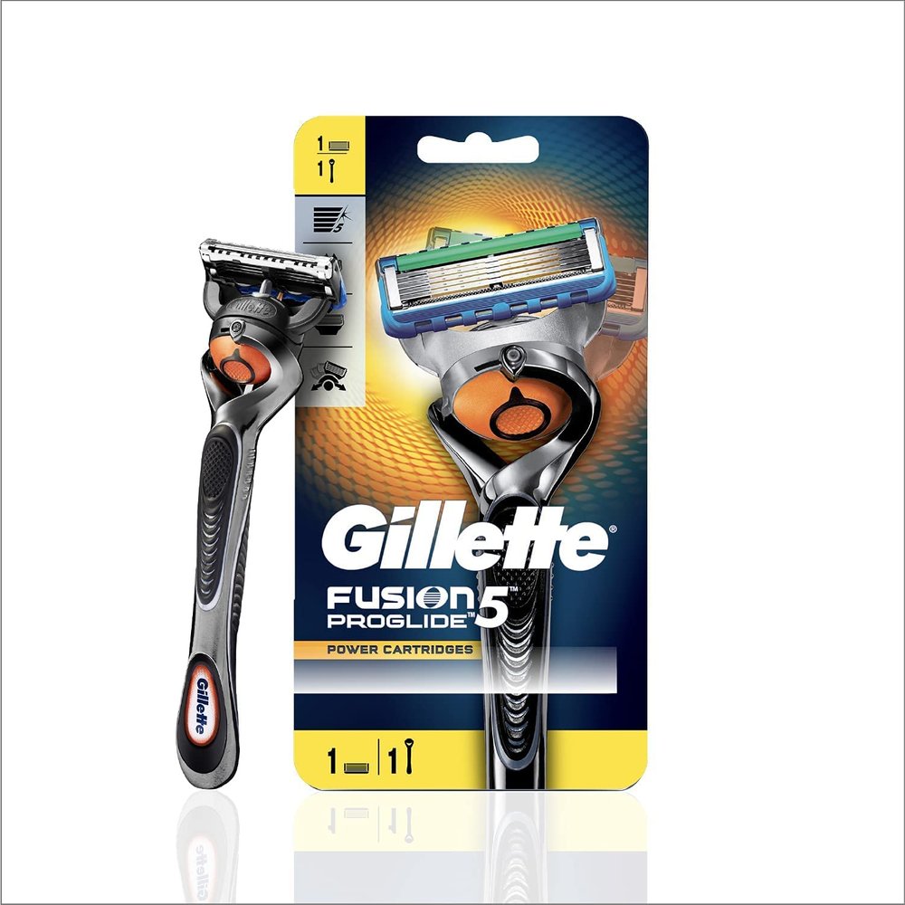 Gillette Flexball Fusion Pro Glide Razor, 1 Pc and Gillette Fusion Manual Shaving Razor Blades - 8s Pack (Cartridge)