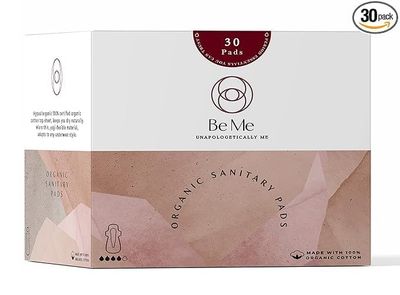 Be Me - 30 Sanitary Pads For Women, Rash Free, Ultra-Thin, Leak Proof, Biodegradable, Certified Napkins, EXTRA LARGE for Heavy Flow (Pack of 30) With White Disposable Pouch