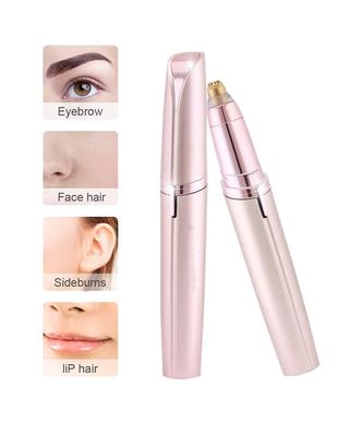 HKD SalesPortable Eyebrow trimmer for women, Face, Lips, Nose Hair Removal Electric Trimmer with Light, Hair Removal Machine For Women, eyebrow razor trimmer for women(white) (EYEBROW TRIMMER)