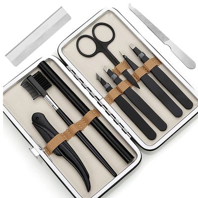 COSYOO Women Ladies Girls Teens Professional Brush Pen Eyebrow Tweezers Kit Portable Lightweight Eyebrow Razor Eyebrow Tool Eyebrow Grooming Set with
