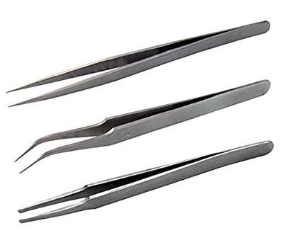 Aadvay Enterprises [3pcs] Beauty Tweezer Set - Precision Straight Tweezer & Plucker for Eyebrows, Facial Hair, and Beauty Care - Professional Stainless Steel Grooming Tool for Women & Men
