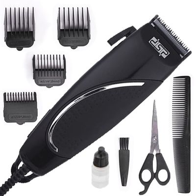 Black Salon Series Professional Hair Clipper with Stainless Steel Blade Protection for Men & Women