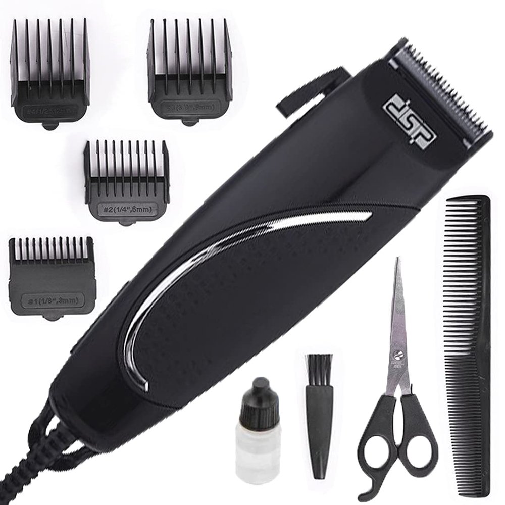 Black Salon Series Professional Hair Clipper with Stainless Steel Blade Protection for Men & Women