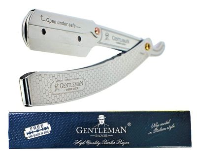 Fortive Gentlem Shaving Razor Stainless Steel Straight Edge Barber Razor For Men Well Balanced Sliding Style Weight (FREE Blade Inside)