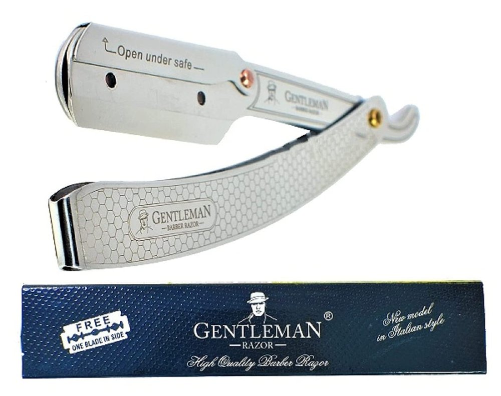Fortive Gentlem Shaving Razor Stainless Steel Straight Edge Barber Razor For Men Well Balanced Sliding Style Weight (FREE Blade Inside)