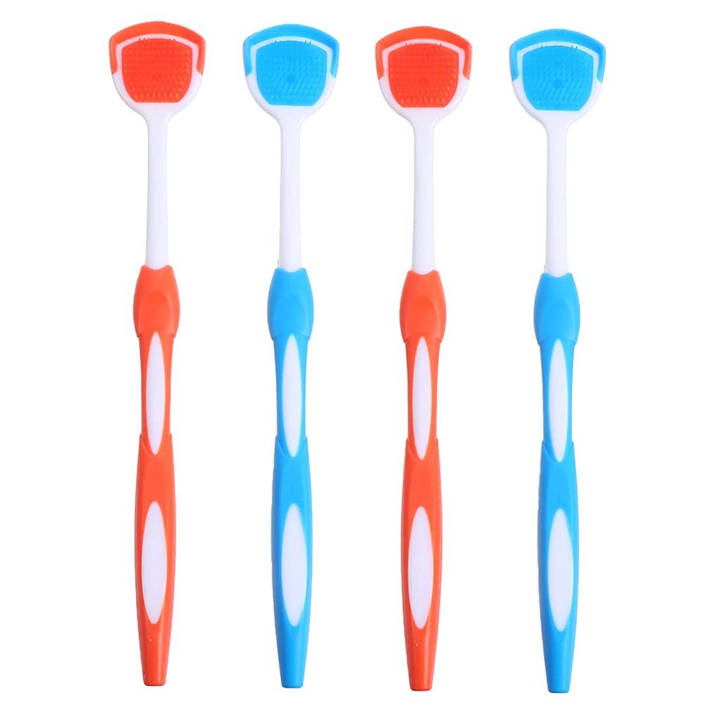 ARTIBETTER 4Pcs Tongue Scraper Tongue Cleaner Brush Tongue Scrubber for Adults, Healthy Oral Care,