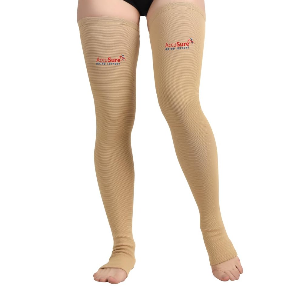 AccuSure Varicose Vein Stockings (Anatomical Shape,Easy to use, Non Slippagen, Durable)-Thigh Length for Varicose Veins Can Be Used By Men & Women (XL)