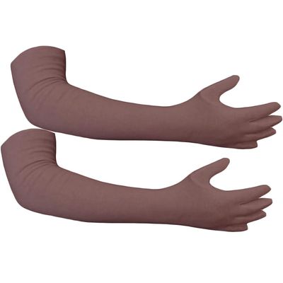Cozyway Men's and Women's Cotton Hand Summer Gloves for Protection from Sun Burn/Heat/Pollution (Brown, Free Size)