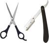 Glam Goddess Hair Cutting Scissor For Moustache Trimming Beard Trimming And Black Razor Ustra Stainless Steel Straight Edge Barber Razor For Men view 1