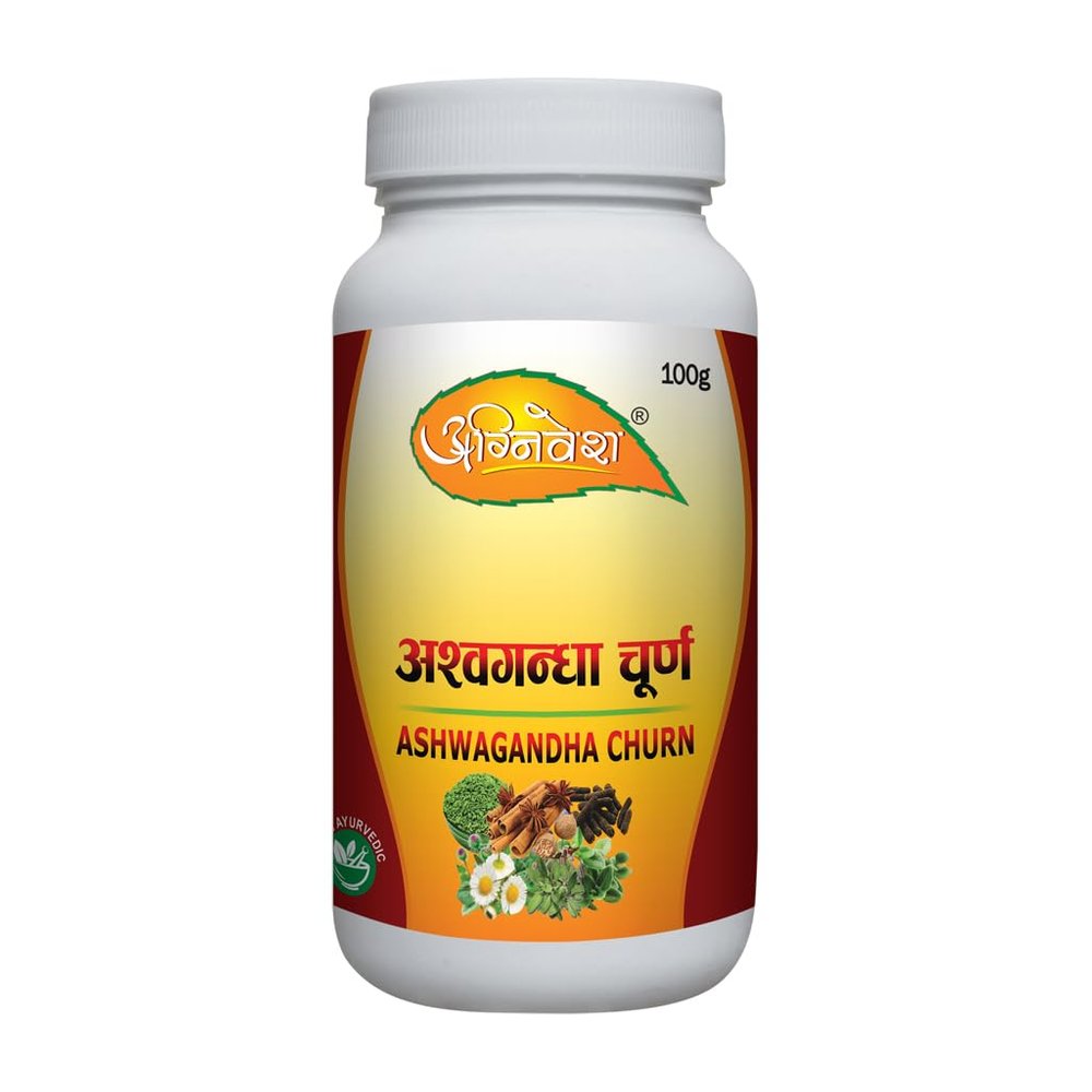 Agnivesh Ashwagandha Churna/100Gm/Improves Immuntiy, Reduces Stress & Anxiety, Boosts Energy Levels & Stamina(pack of 2)