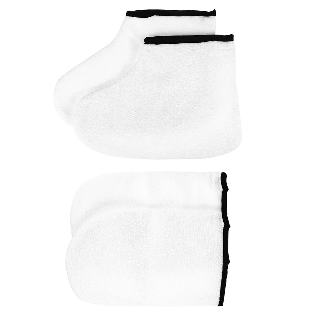 ARTIBETTER 2 Pairs Paraffin Wax Gloves for Hand and Feet Paraffin Wax Bath Gloves and Booties Moisturizing Gloves Foot Spa Cover for Women Girl
