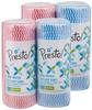 Amazon Brand - Presto! Non-Woven Kitchen Towel Roll | 320 Pulls | 80 Pulls x 4 Rolls | Blue & Red Kitchen Cloth | Food Safe | Lint-free and Residue-Free | Washable and Reusable | Highly Absorbent view 1