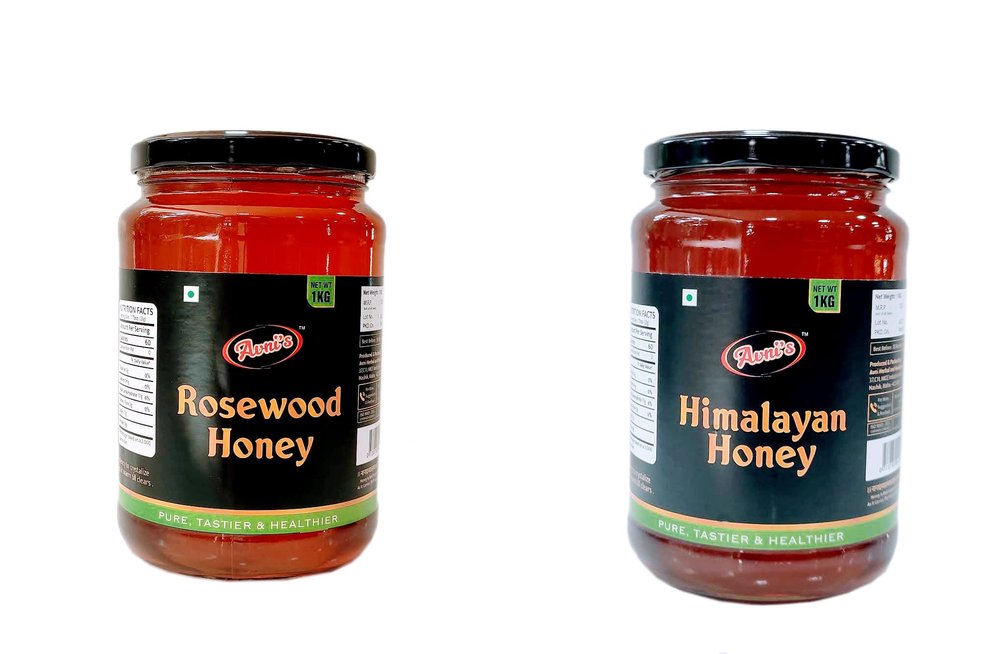 Avni's Tasty Healthy Himalayan & Rosewood Honey Combo | Unprocessed | Unpasteurised | No Preservatives | Pack of 2 (1 Kg, each)