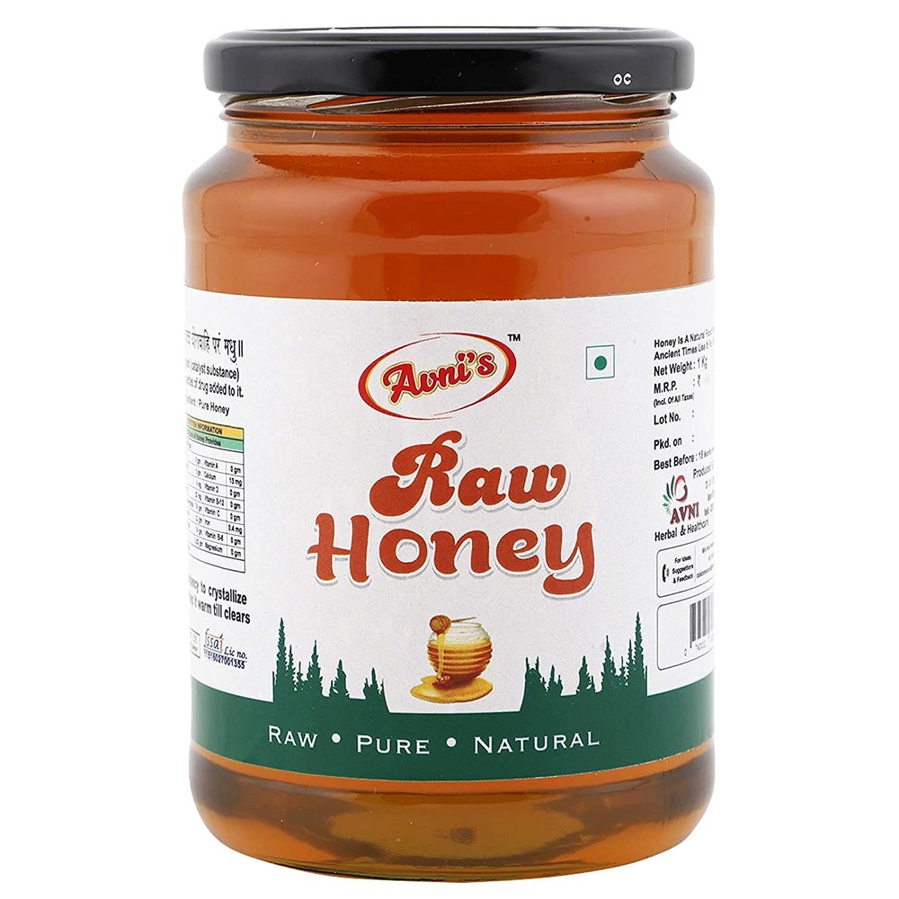 Avni's Tasty Healthy Raw & Litchi Honey Combo | Unprocessed | Unpasteurised | No Preservatives | Pack of 2 (1 Kg, each)