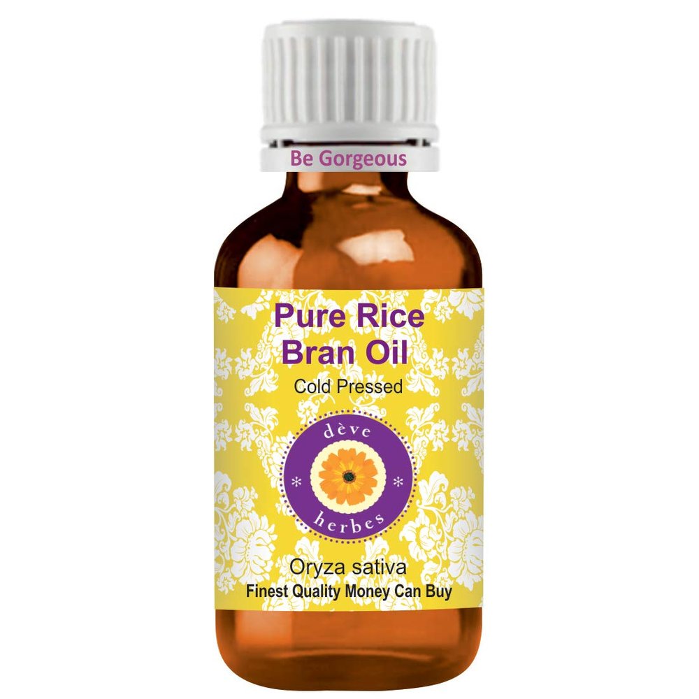 Deve Herbes Pure Rice Bran Oil (Oryza sativa) | Cold Pressed | Natural | Undiluted | For Diluting Essential Oils | For Skin & Massage | Men & Women | 30ml