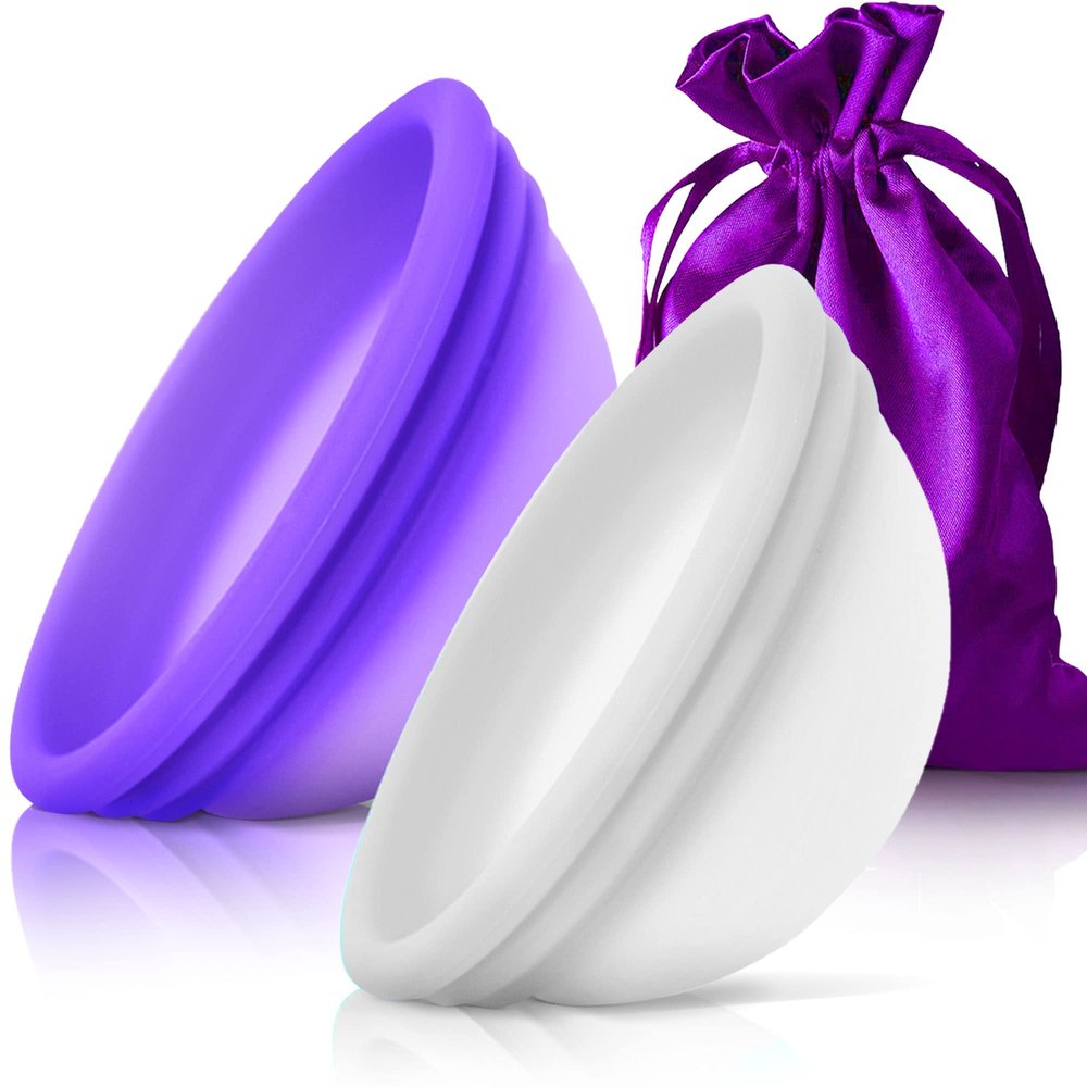 CareCup Menstrual Disc - Set of 2 Reusable Period Discs - Premium Design with Soft, Flexible, Medical-Grade Silicone + 1 Storage Bag (2 Large Discs)
