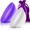 CareCup Menstrual Disc - Set of 2 Reusable Period Discs - Premium Design with Soft, Flexible, Medical-Grade Silicone + 1 Storage Bag (2 Large Discs) view 1