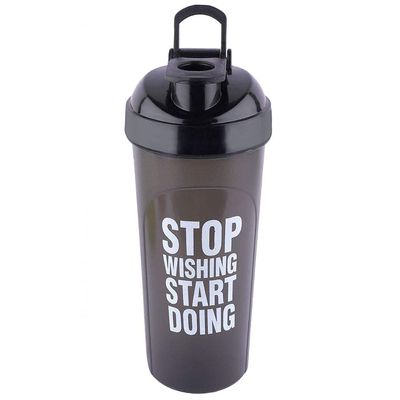 AV Brands Gym Shaker Bottle BPA Free Stop Wishing Start Doing Bottle 700 ml Shaker (Black)