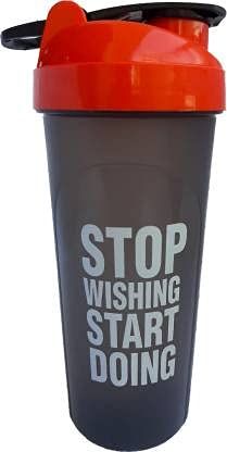 AV Brands Gym Shaker Bottle BPA Free Stop Wishing Start Doing Bottle 700 ml Shaker (red)