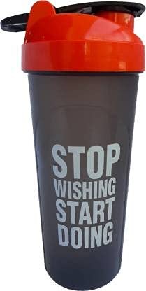 AV Brands Gym Shaker Bottle BPA Free Stop Wishing Start Doing Bottle 700 ml Shaker (red)