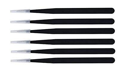 Aadvay Enterprises ESD Safe Straight Pointed Tweezers, Non Magnetic Pointed Tweezers [Pack of 6]