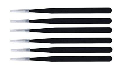 Aadvay Enterprises ESD Safe Straight Pointed Tweezers, Non Magnetic Pointed Tweezers [Pack of 6]