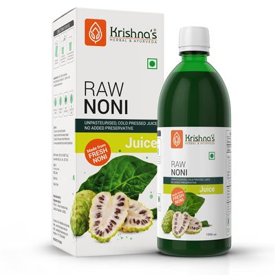 KRISHNA'S HERBAL & AYURVEDA Raw Noni Juice-1000 Ml|Preservative Free|No Added Thickener Color Or Flavor|Sugar Free Juice|Enhance Energy|Made With Fresh Noni Fruit (Morinda Citrifolia)