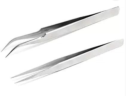 Aadvay Enterprises Stainless Steel Curved Tips Tweezers for Mobile/Gadget/Laptop Jewelry Repair