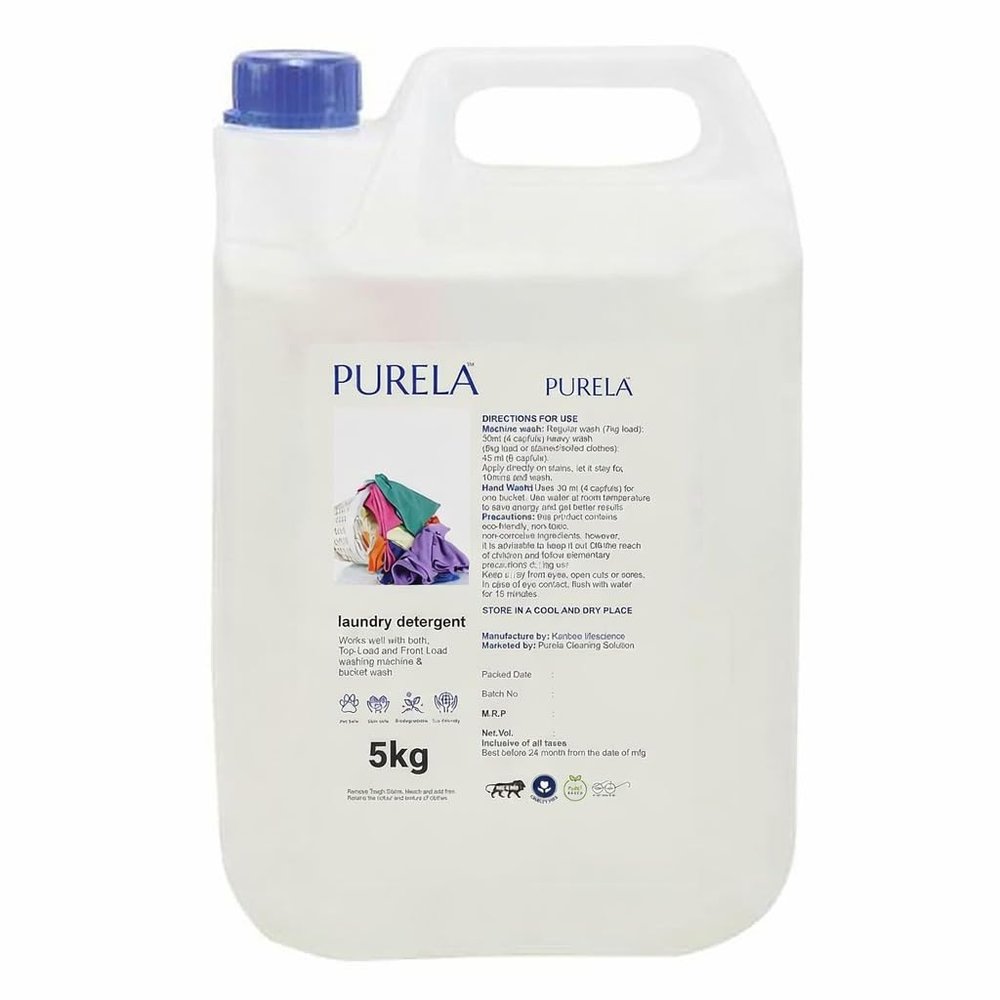 Purela Liquid Detergent 5kg - Glamorous Flower Scent, Eco-Friendly Laundry Detergent for Top & Front Load Machines, Paraben-Free