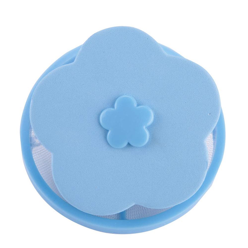 Hair Remover Floating Ball, Laundry Filter Bag Hair Removal, Laundry Filter Mesh Plum Blossom-shape for Washing Machine Home(blue)