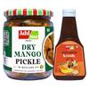 Add me Dry Mango Pickle 500g in Munsard Oil Glass Jar | Ghar Ka Bana Aam Ka Achar | Sweet Khatti Meethi Sonth Chutney 450g Ideal for Samosa, Pakora, Chaat Combo Pack view 1