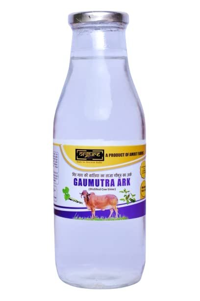 Orgure Indian Gir Cow Distilled Urine with Tulsi & Giloy | Premium Glass Bottle | Pack of 1L