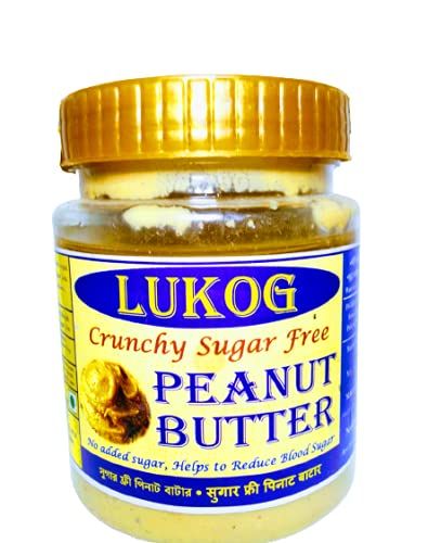 LUKOG Lukoog Crunchy Sugar Free Peanut Butter 250 Grams Best Peanut Butter In India,100% Roasted Peanut, Very Testy & Very Helpful For Human Health,It Must Be Your Choice