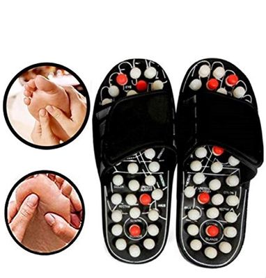 Mify Men and Women's Manual Spring Acupressure Magnetic Therapy Sandals, Accu Paduka Acupressure Foot Relaxer, Foot Massager Slipper, Rotating Acupressure Foot Slippers - Size 7