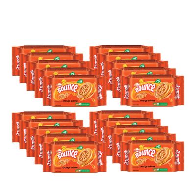Sunfeast Bounce Cream Tangy Orange, 82g Pack of 20
