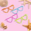 8PCS Silly Straw Glasses, Reusable Fun Loop Drinking Straw Eye Glasses, Novelty Eyeglasses Straw for Kids Party Annual Meeting Parties Birthday (4 Colors Heart) view 4