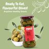 Neo Pitted Green Olives 360g I Low Fat Ready-to-Eat Healthy Snack, Source of Fibre, No Added Preservatives (Pack of 1) view 2