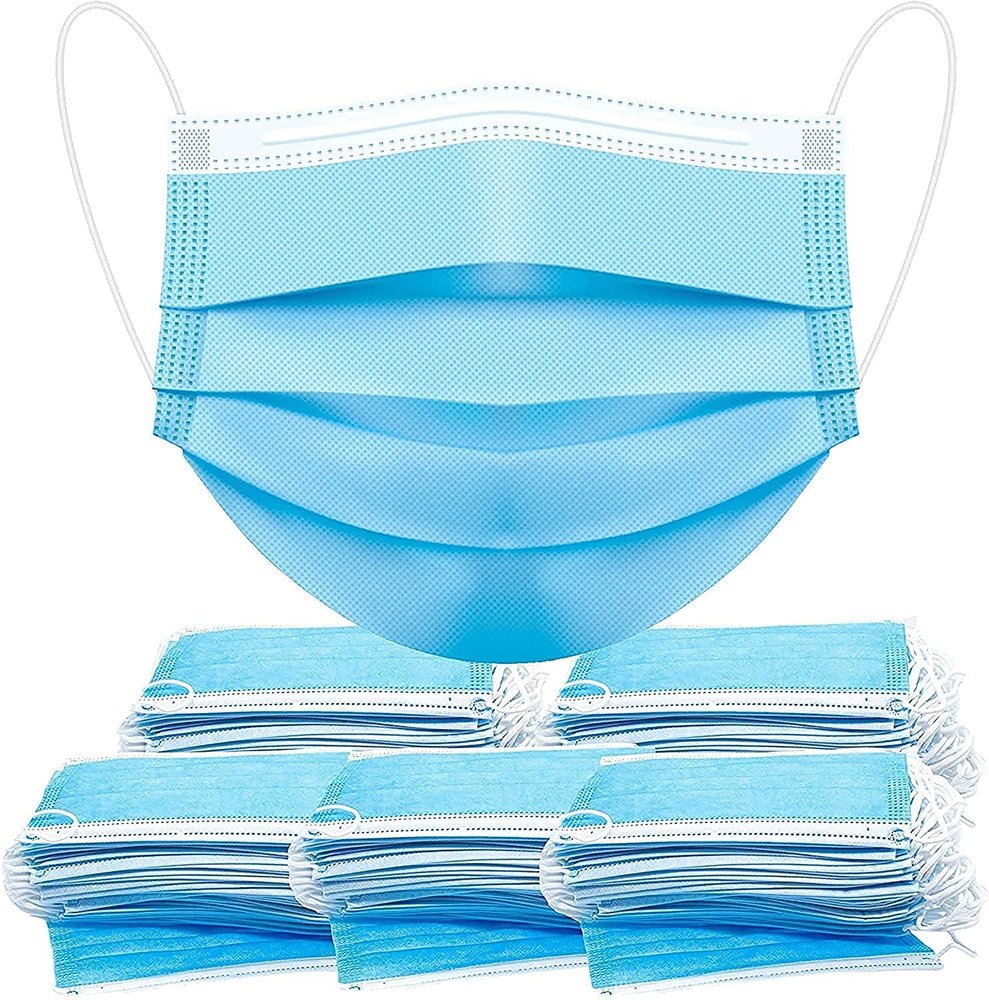 GIRIRAJ MART 3 Ply Disposable Face Mask Non Woven Mask with Triple Filtration with Nose clip (100Pcs)