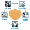 7Shield Face Mask | Disposable Safety Masks for Women & Men | ISO CE GMP SITRA Certified Soft Fabric Spandex Earloop strings, Comfortable & Blue Face Mask Box Pack of 500 Pcs Color - Orange view 4
