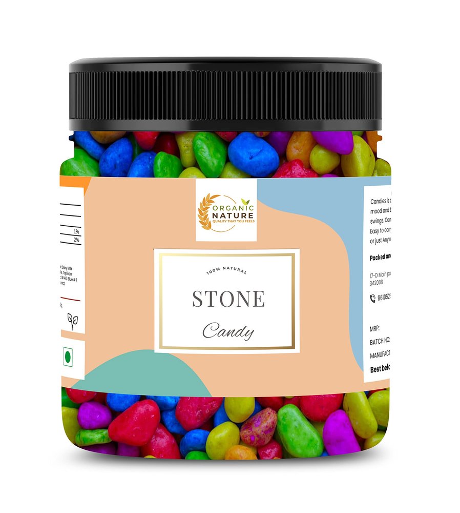Organic Nature A Grade Rock Candy - Stone Candy - Milk Stone Chocolate - Rock Shape Chocolate Stone Candy 250 Gram(Jar Pack)