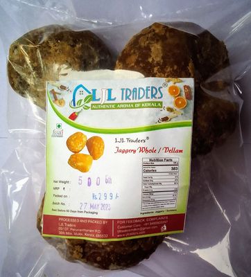 LJL Traders Natural Vellam Whole/Gud/Sarkkara/Bellam/Jaggery - 500 g (Pack of - 2)